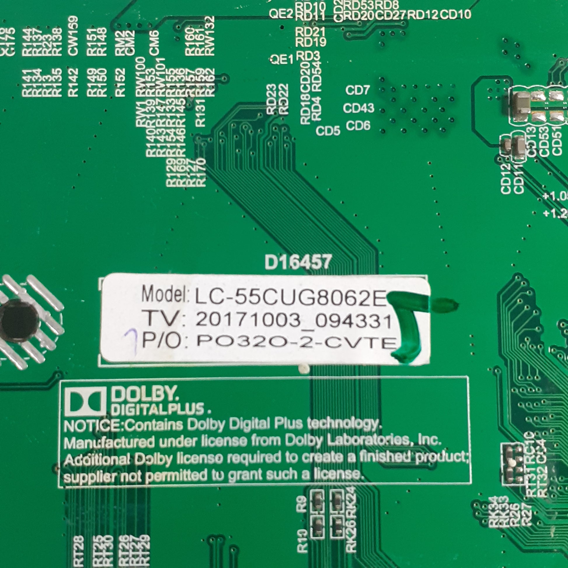 CARTE PRINCIPALE LC-55CUG8062E pour Télé SHARP  LC-55CUG8062E