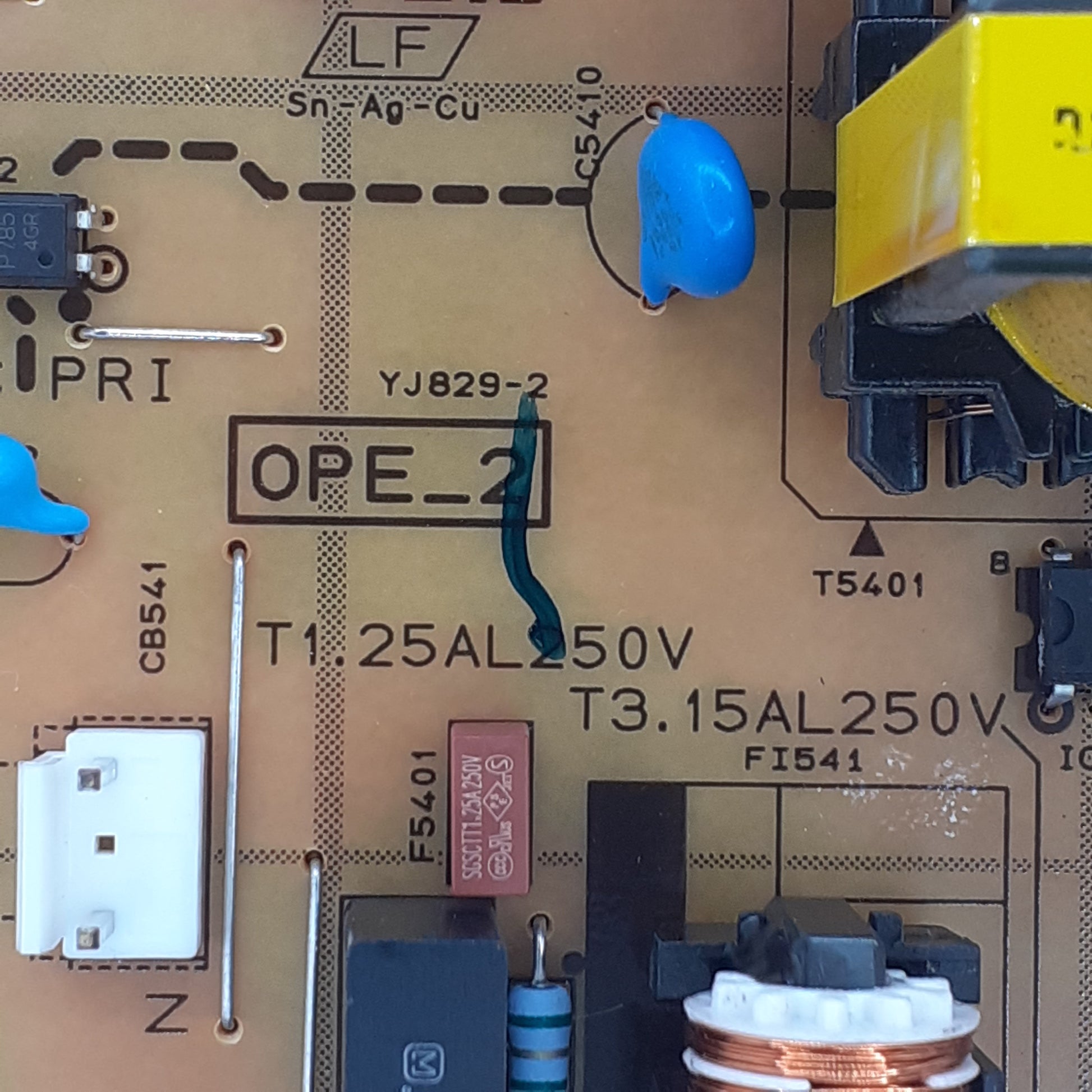 CARTE D'ALIMENTATION OPE_2 YJ829-2 pour ampli YAMAHA RX-V485