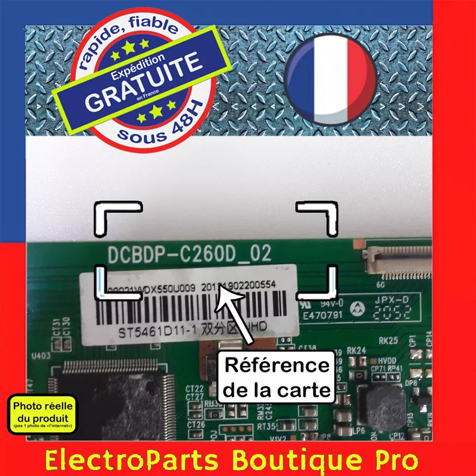 Carte T-CON DCBDP-C260D_02 pour télé SMART-TECH SMT55F30UC2M1B1