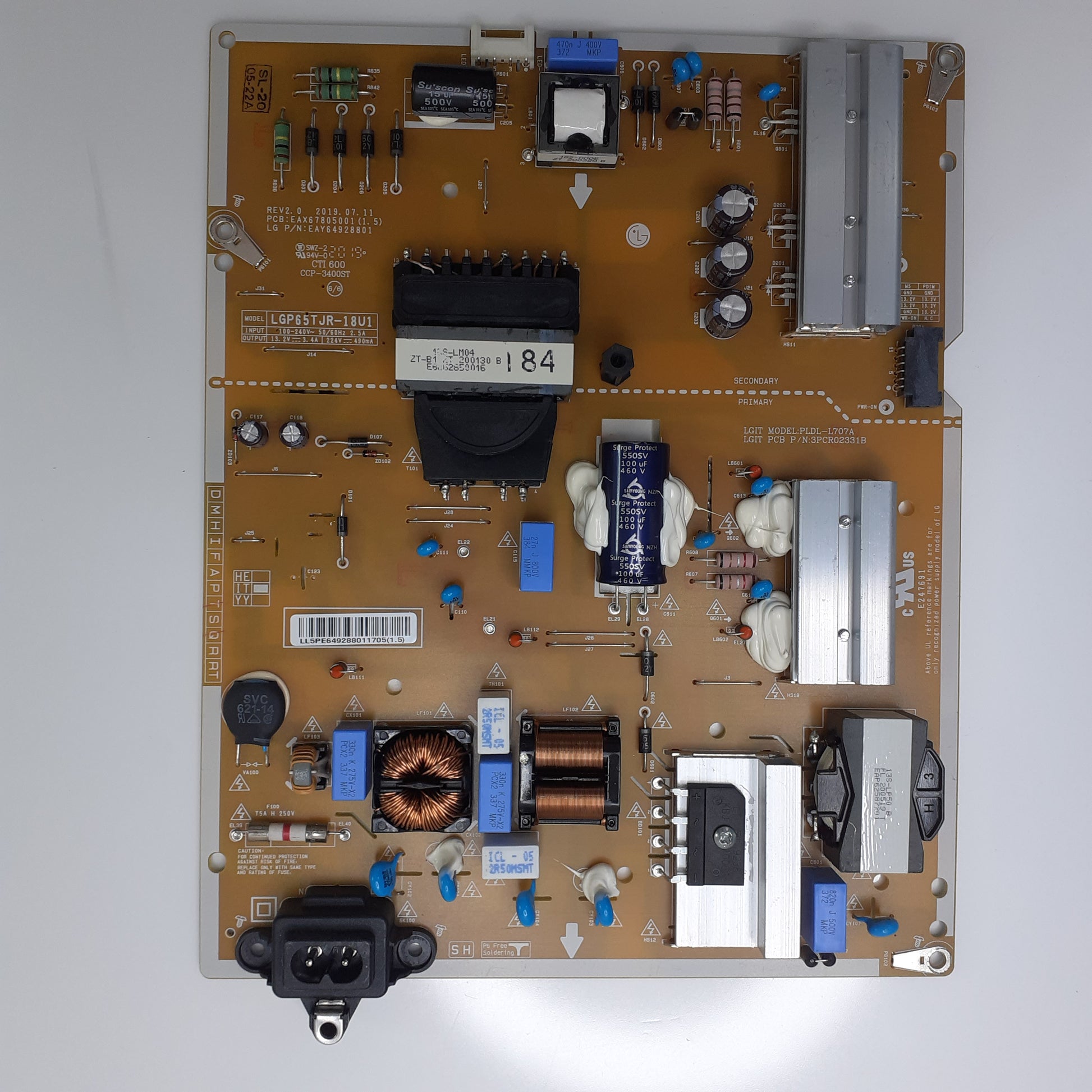 CARTE D'ALIMENTATION EAY64928801 pour Télé LG  65UM7050PLA