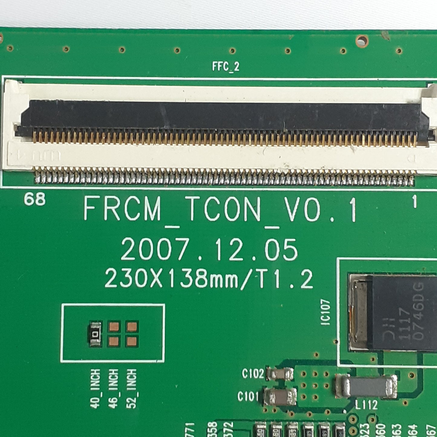 CARTE T-CON FRCM_TCON_V0.1 pour Télé SAMSUNG LE52A856 