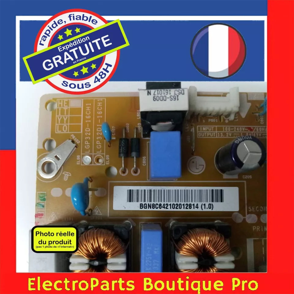 Carte d'alimentation LGP32D- 16CH1  EAX66752501 (1.8) REV1.0 pour télé LG 32LH530V