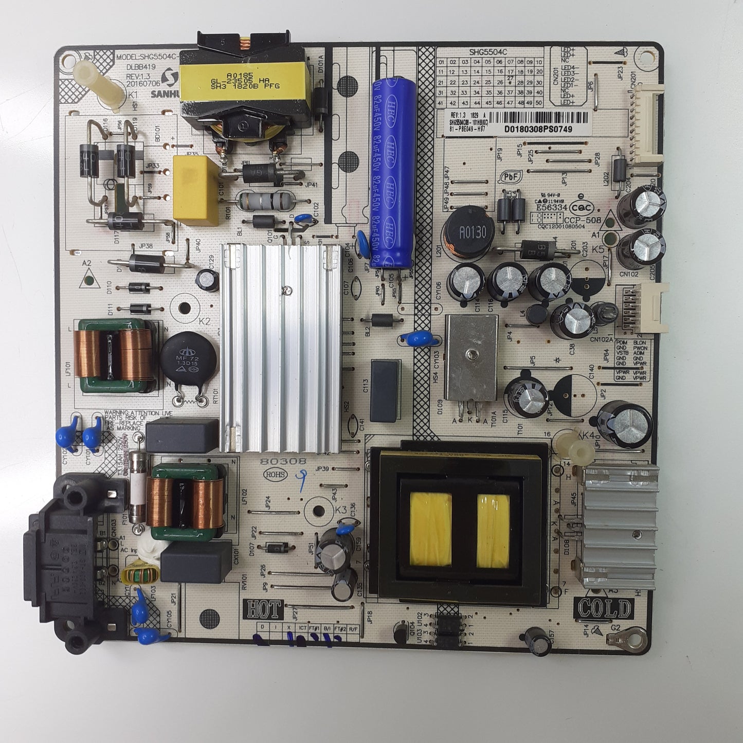 CARTE D'ALIMENTATION SHG5504C-101H pour Télé STRONG SRT 55UA6203