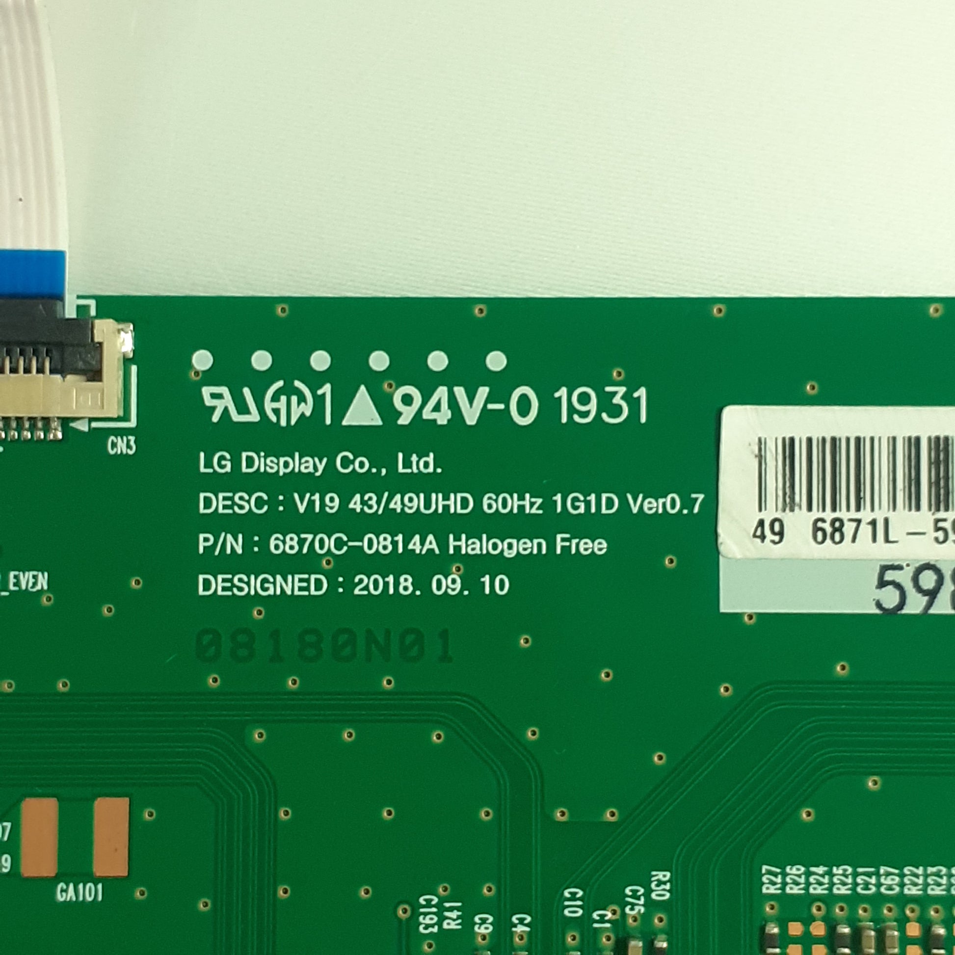 Carte T-CON LG 6870c-0814A pour Télé SONY KD - 49XG7096