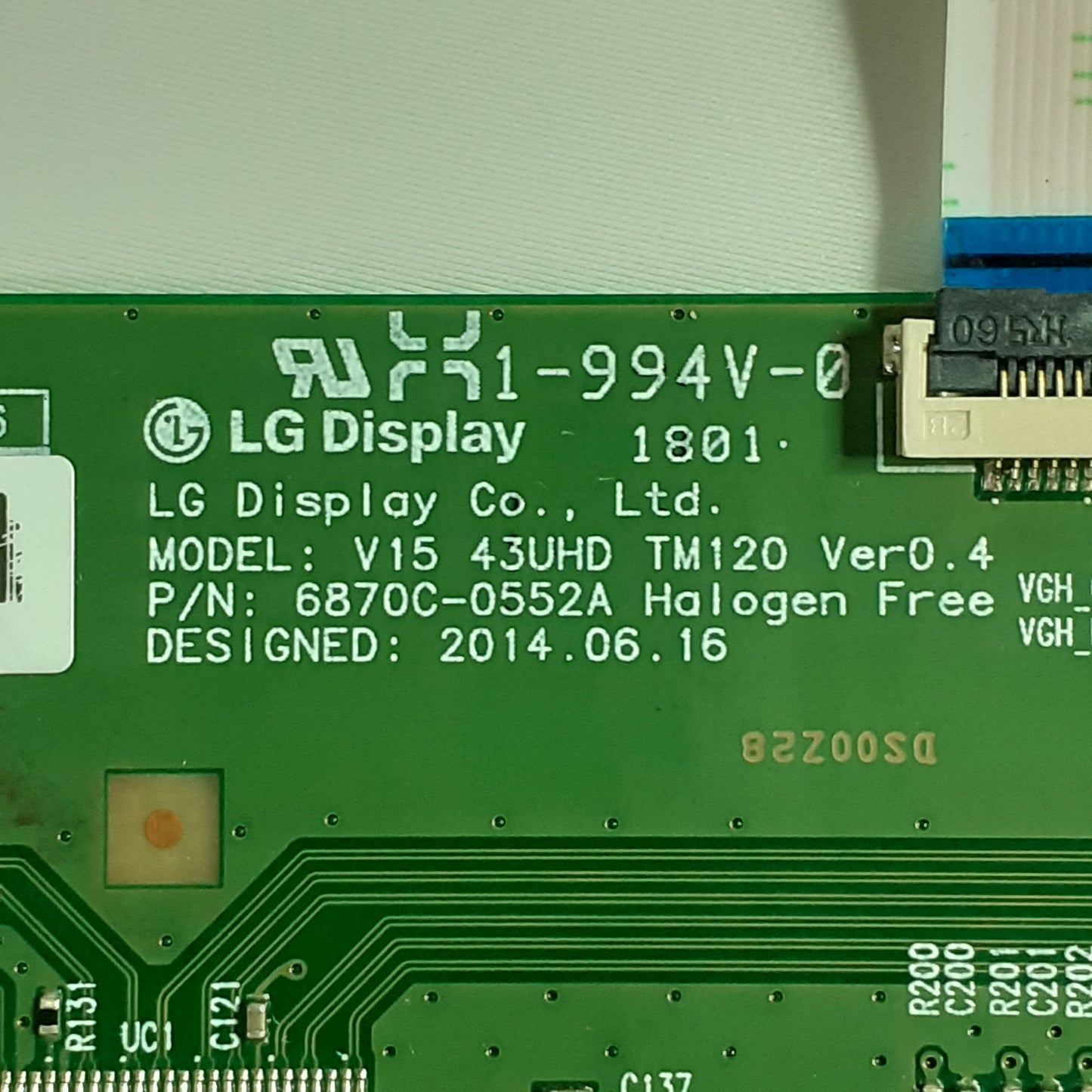 Carte T-CON LG 6870c-0552A pour Télé TOSHIBA 43U6763DG