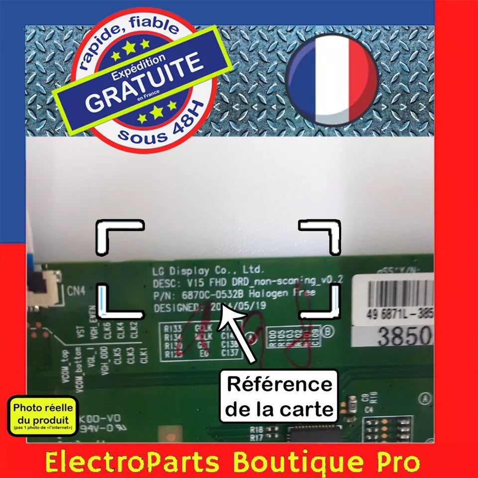 Carte T-CON LG 6870C-0532B  pour télé PANASONIC TX-49DS352E