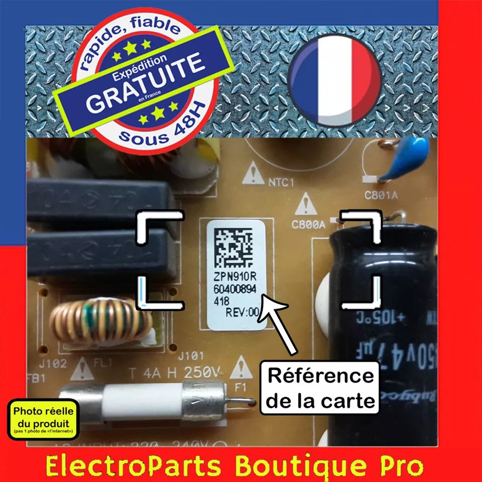 Carte d'alimentation DELTA ZPN910R pour télé GRUNDIG 55 VLX 7730 WP