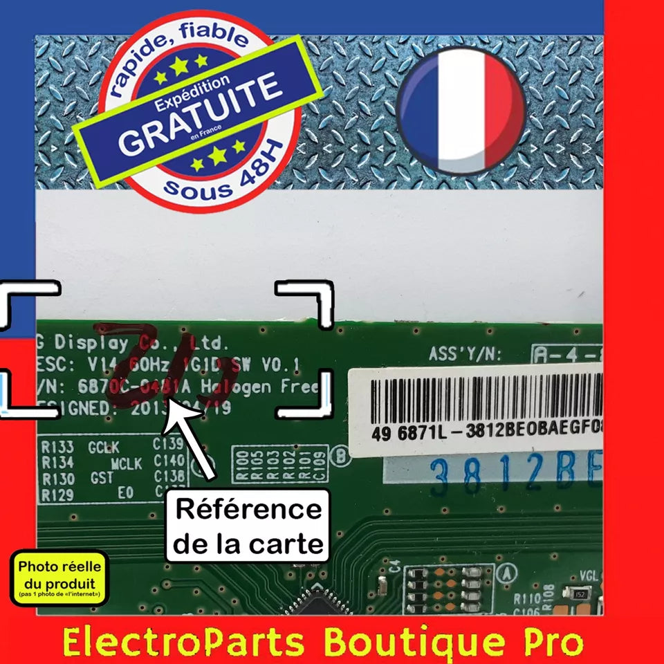 Carte T-CON LG 6870C-0481A  pour télé HAIER LE49U5000A