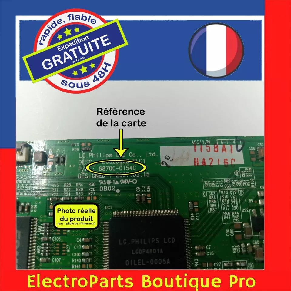 Carte T-CON  LG 6870C-0154C pour télé Carte T-CON LG 6870C-0154C 