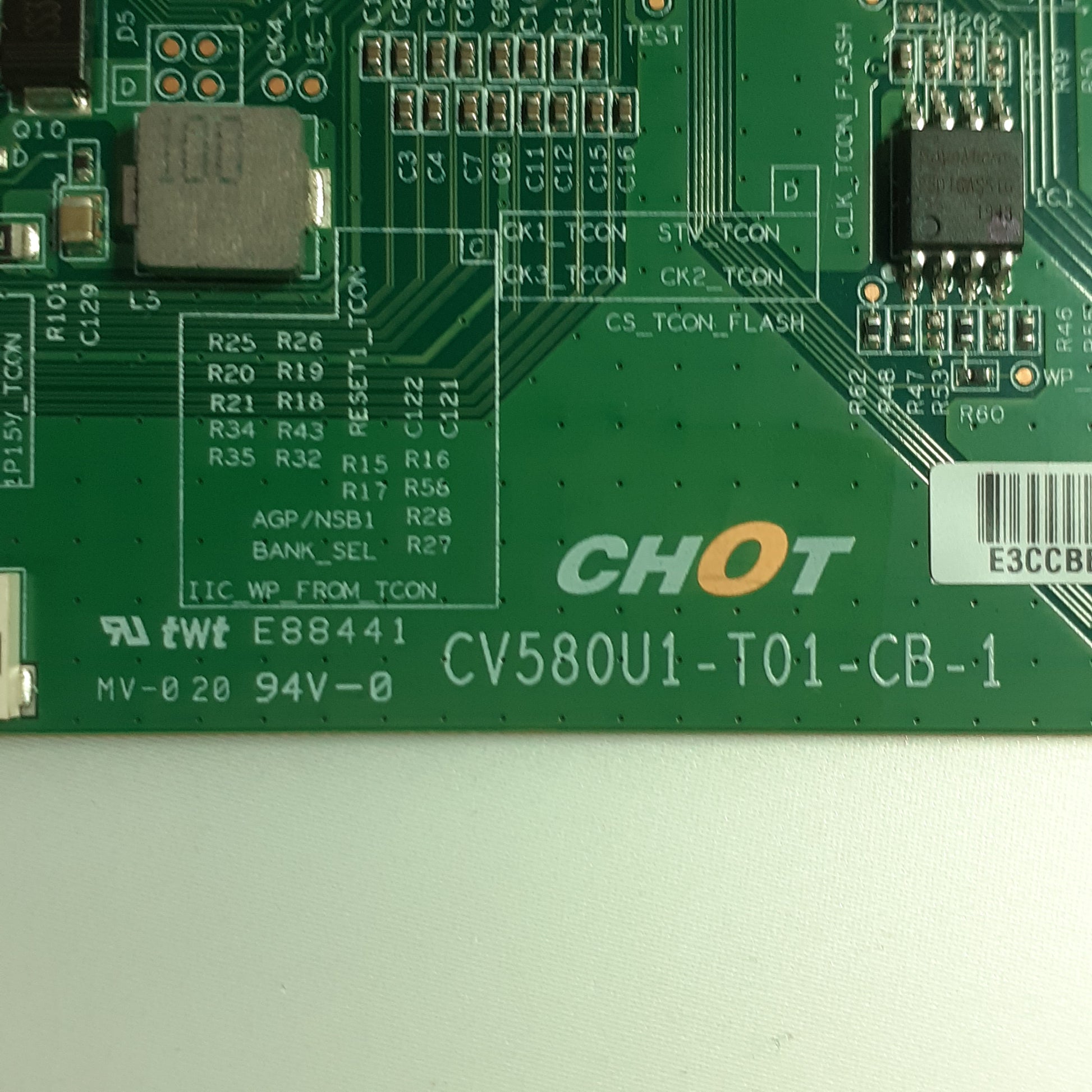 CARTE T-CON CHOT CV580U1-T01-CB-1 pour Télé TECHWOOD  TK58UHDS40B