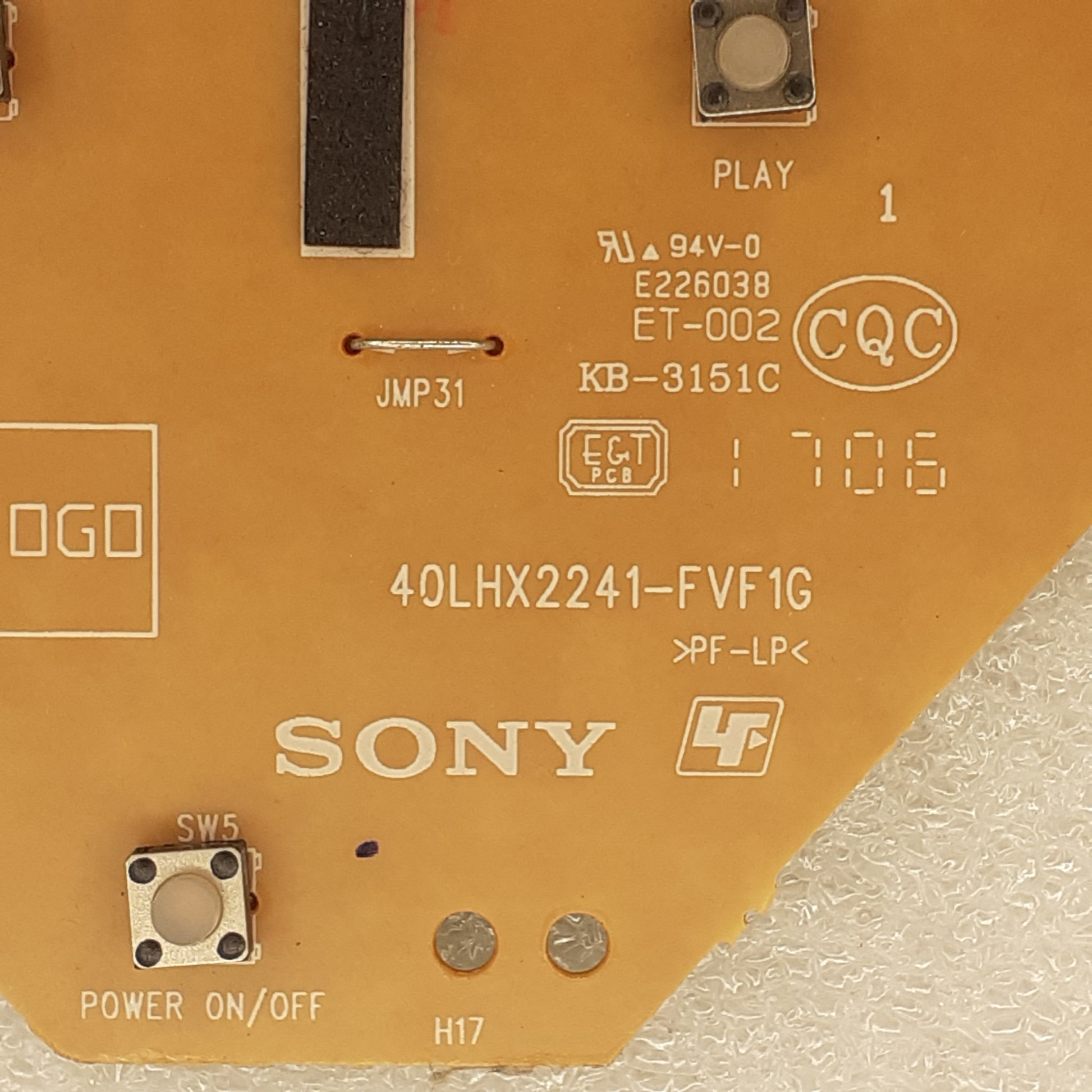 CARTE DE COMMANDE 40LHX2241-FVF1G avec écran afficheur pour enceinte SONY MHC-V11