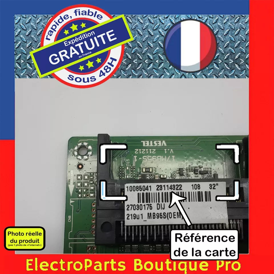 Carte principale VESTEL 17MB95S-1 23114322 pour télé TOSHIBA  32 POUCES
