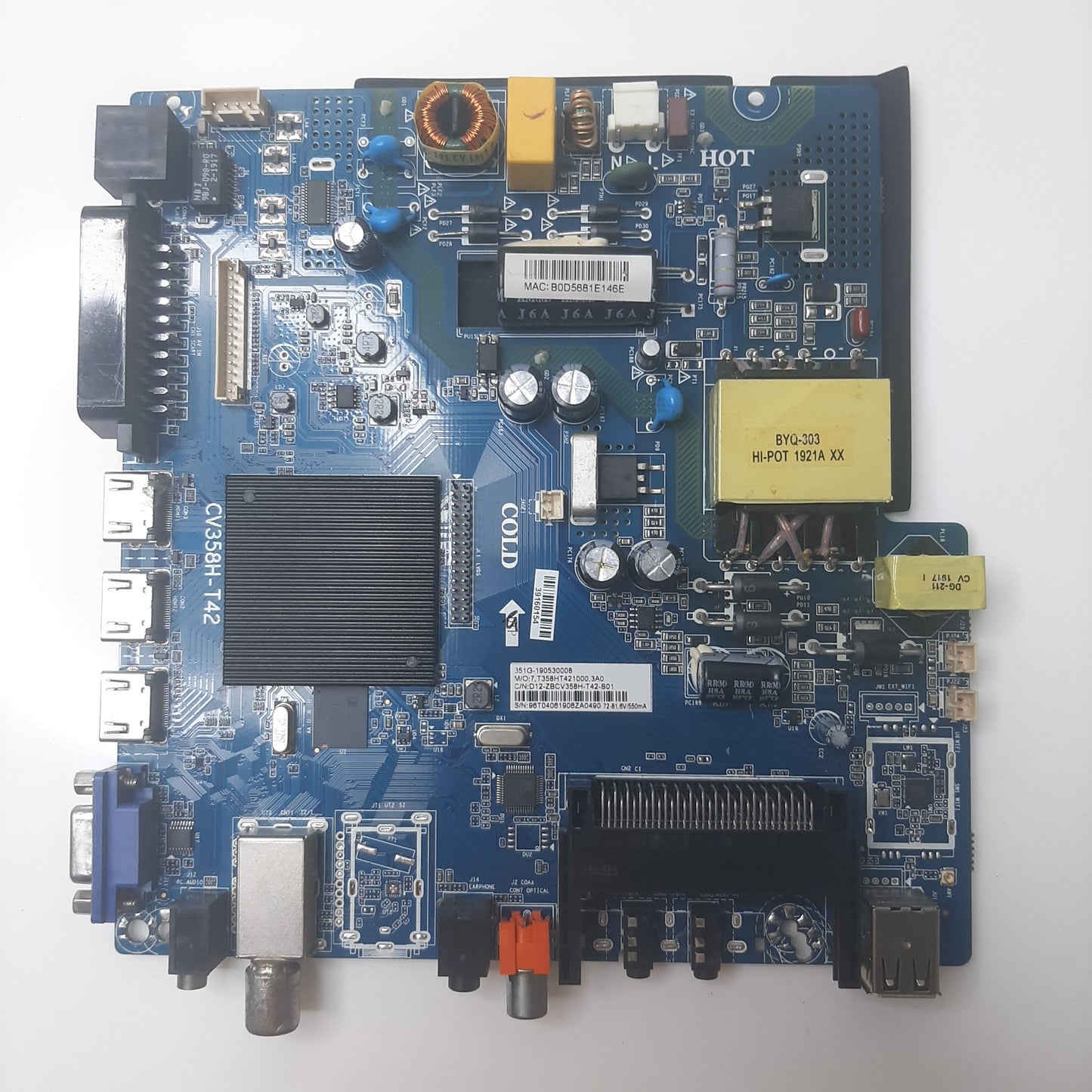 CARTE PRINCIPALE combinée CV358H-T42 351G-190530008 pour Télé FPS FPSTV42FHD