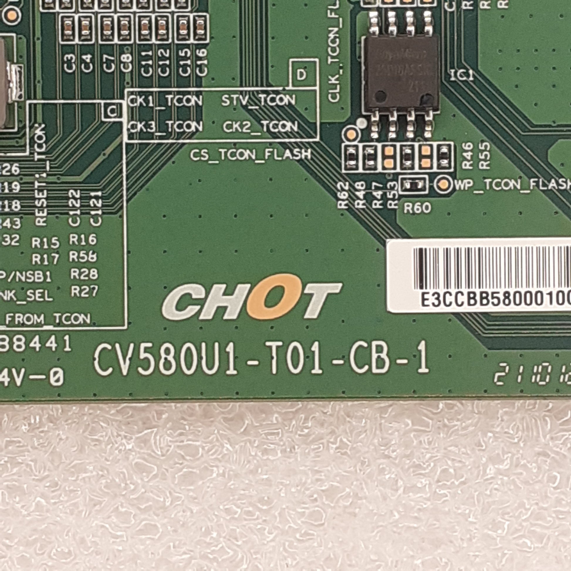 CARTE T-CON CHOT CV580U1-T01-CB-1 pour Télé HISENSE  58A7GQ