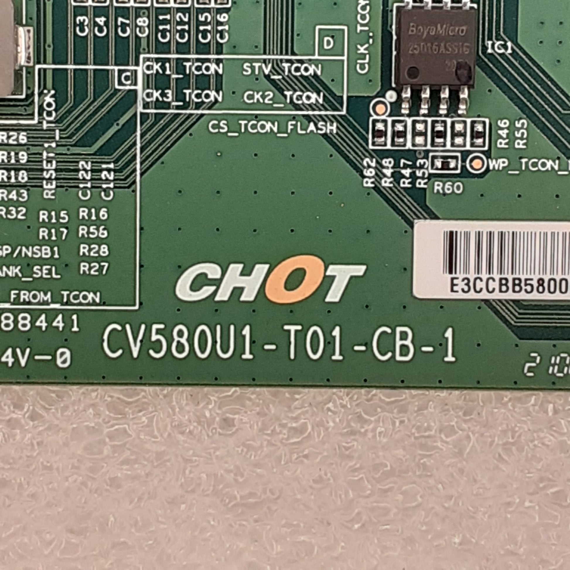 Carte T-CON CHOT CV580U1-T01-CB-1 pour Télé HISENSE  58A7GQ