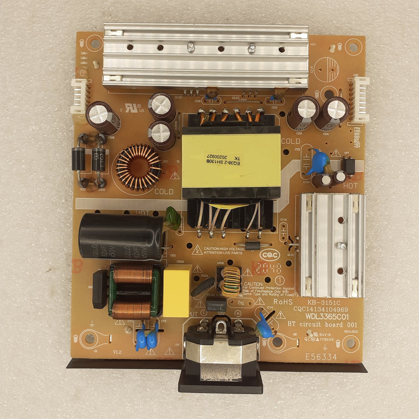CARTE D'ALIMENTATION WDL3365C01 REV:003 pour moniteur IIYAMA G-MASTER GB3466WQSU-B1 / PL3466WQ