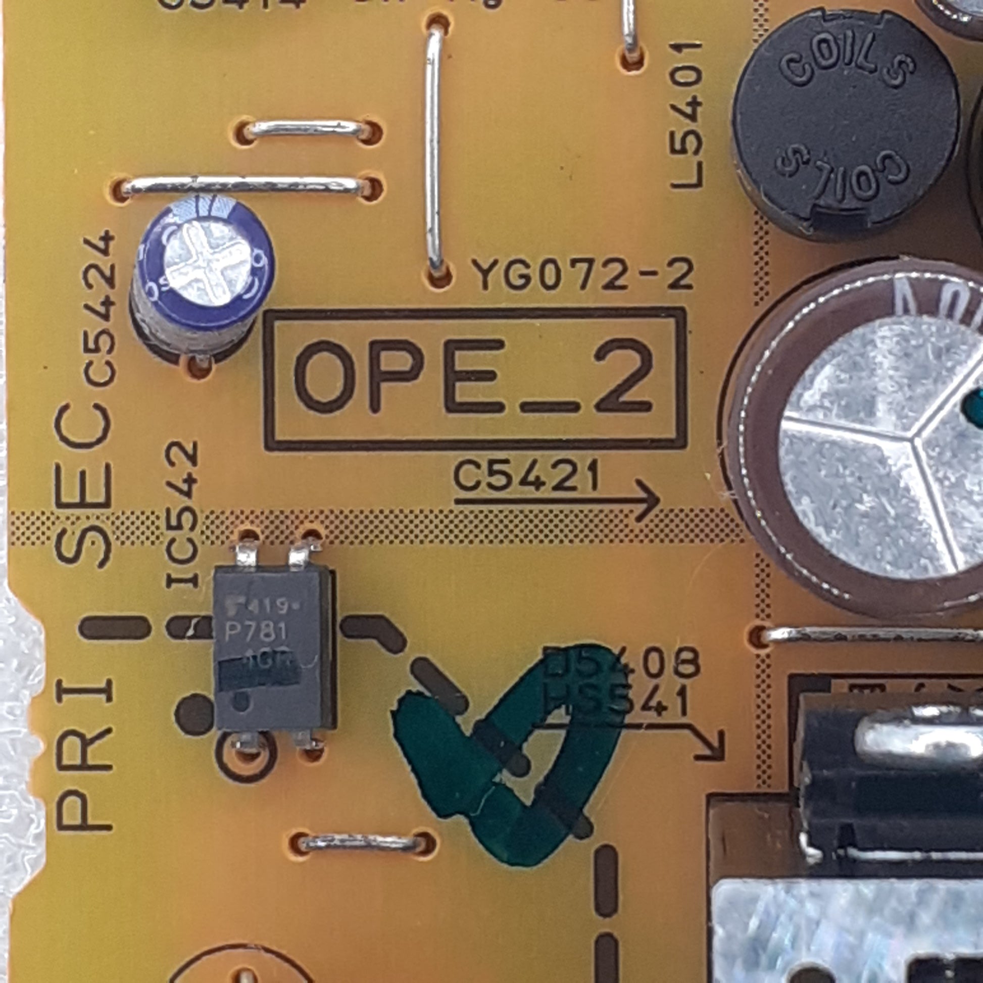 CARTE D'ALIMENTATION OPE_2 YG072-2 pour ampli YAMAHA HTR-4067
