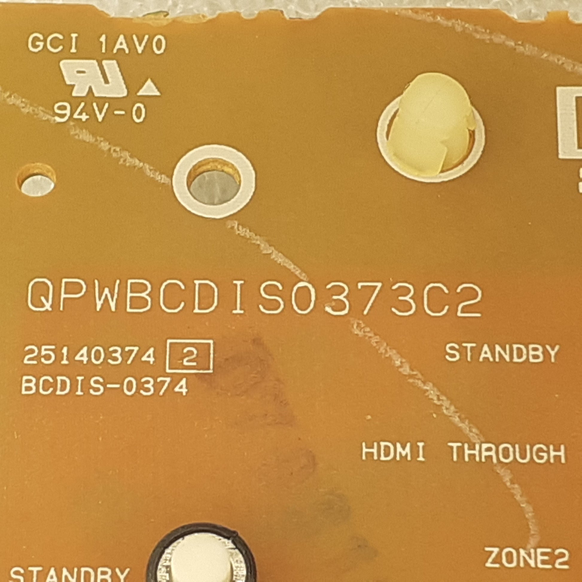 CARTE DE COMMANDE QPWBCDIS0373C2 pour ampli ONKYO TX-SR508
