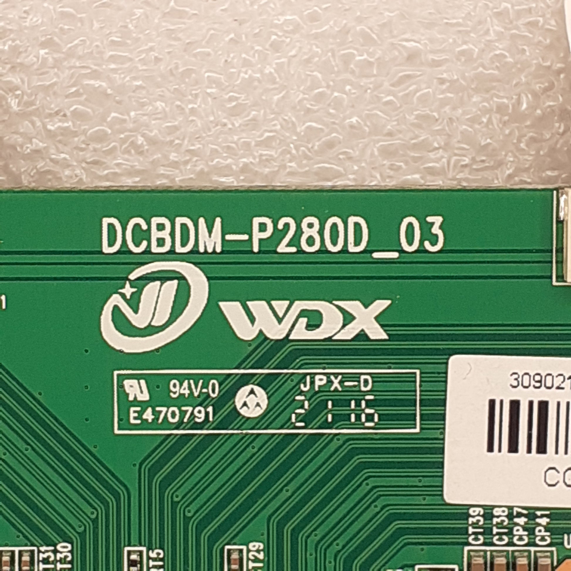 CARTE T-CON WDX CC500PV5D DCBDM-P280D_03 pour Télé FPS FPSTVEL50LUHD