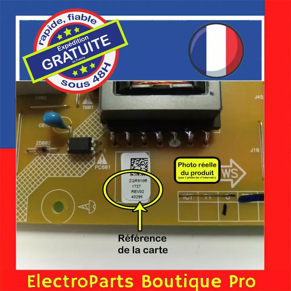 Carte d'alimentation DELTA ZQR910R 1727 rev02 pour télé GRUNDIG 49 VLX 7730 WP