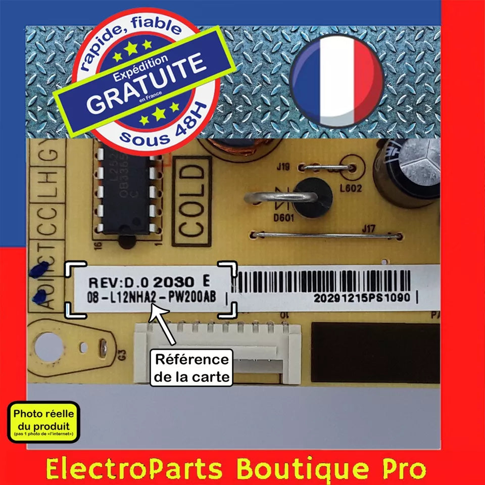 Carte d'alimentation  08-L12NHA2-PW200AB pour télé TCL 55EP660X1