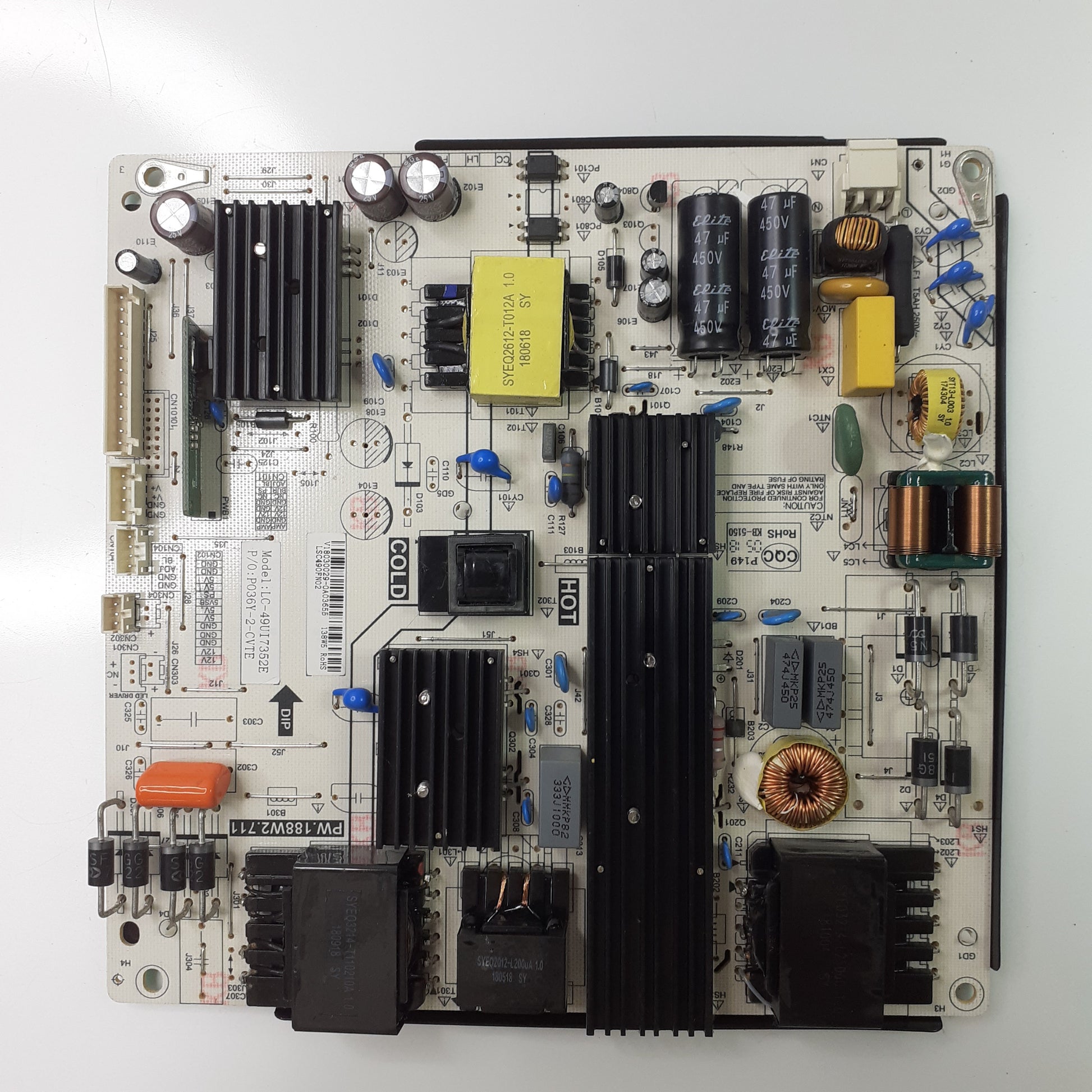 CARTE D'ALIMENTATION PW.188W2.711 / LC-49UI7352E pour Télé SHARP  LC-49UI7352E