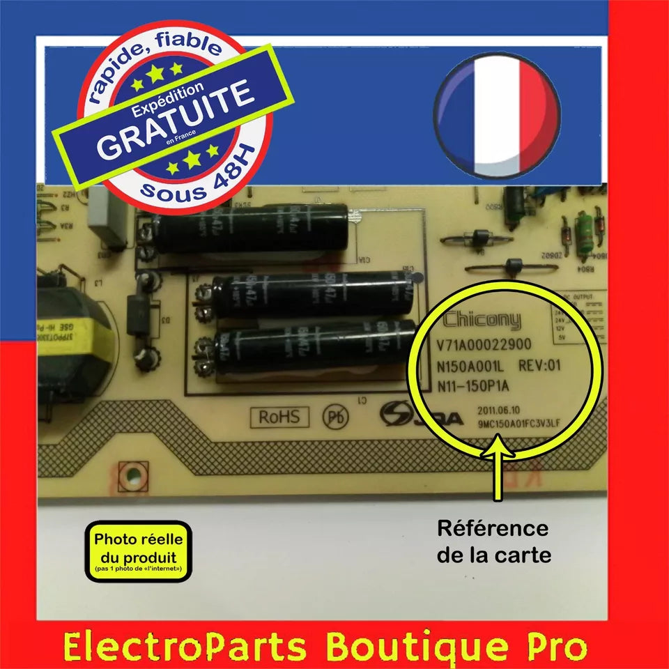 Carte d'alimentation N11-150P1A REV:01 9MC150A01FC3V3LF pour télé TOSHIBA 46"