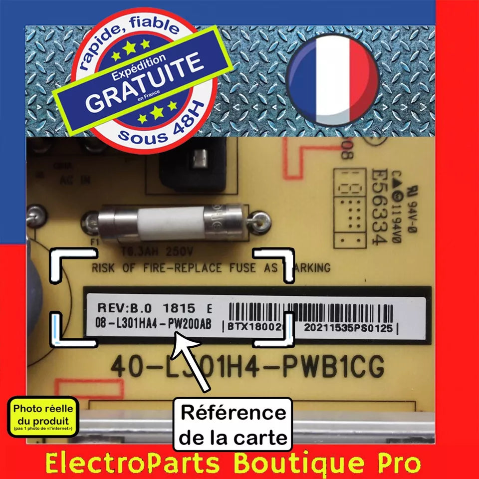 Carte d'alimentation 08-L301HA4-PW200AB  pour télé TCL U65P6006