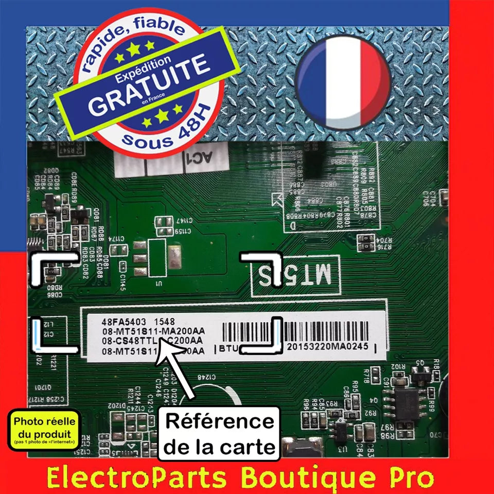 Carte principale  08-MT51S11-MA200AA pour télé THOMSON  48FA5403