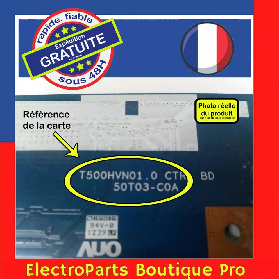 Carte T-CON AUO T500HVN01.1 50T03-C0A pour télé télé 50 pouces 