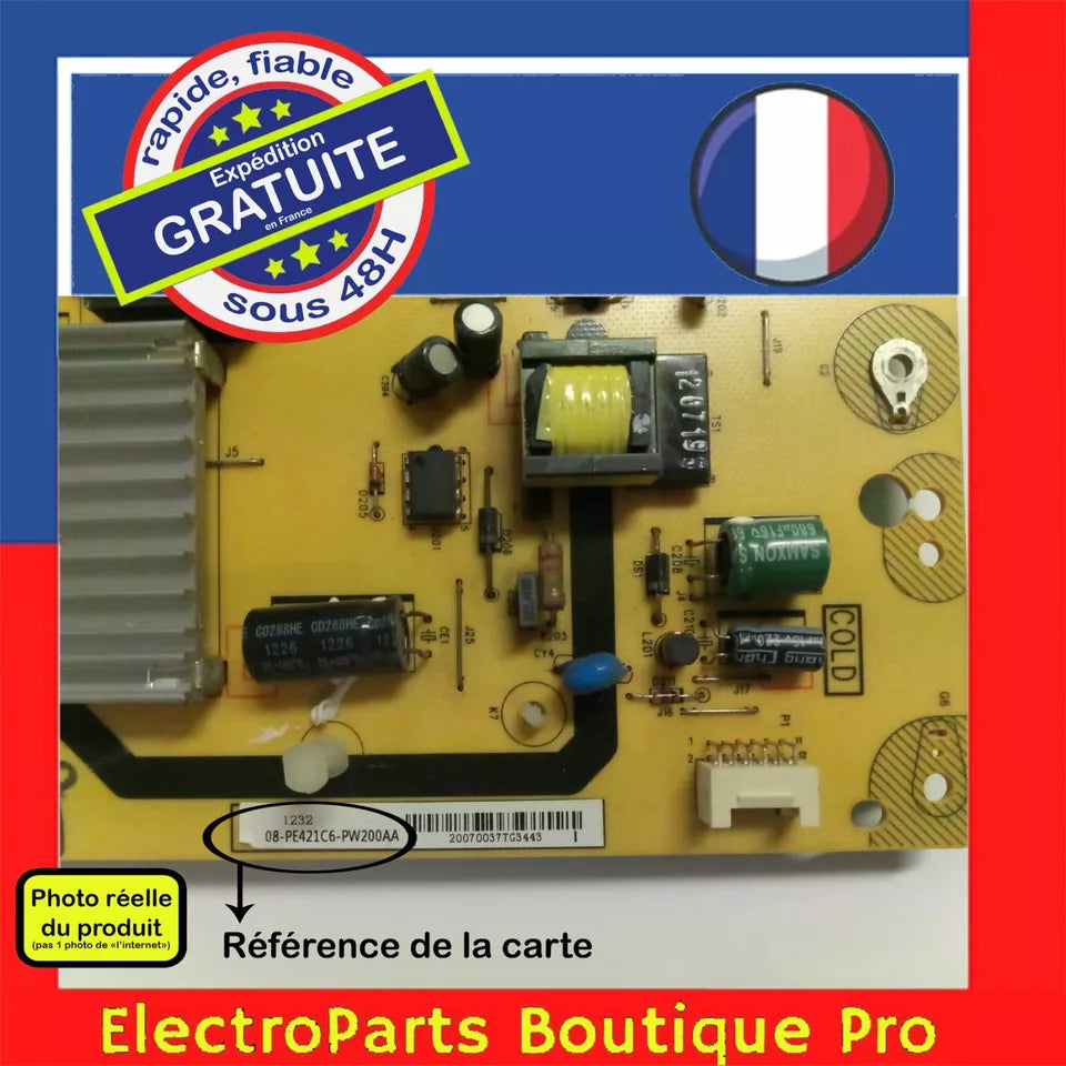 Carte d'alimentation 08-PE421C6-PW200AA pour télé THOMSON 50FU6663