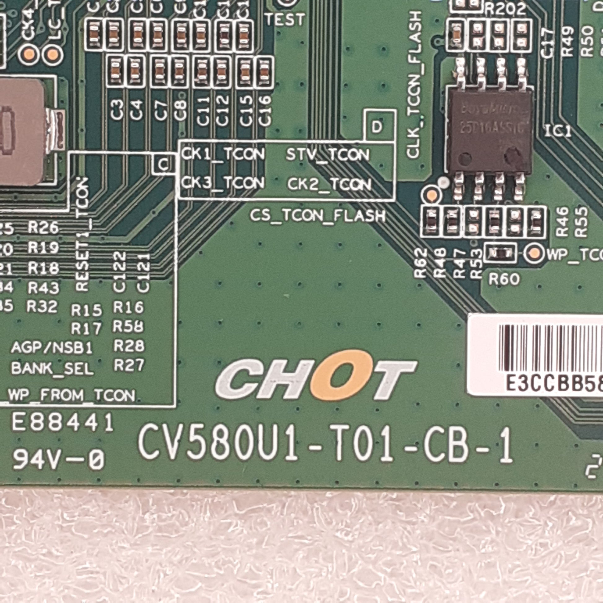 Carte T-CON CHOT CV580U1-T01-CB-1 pour Télé HISENSE  58A7GQ