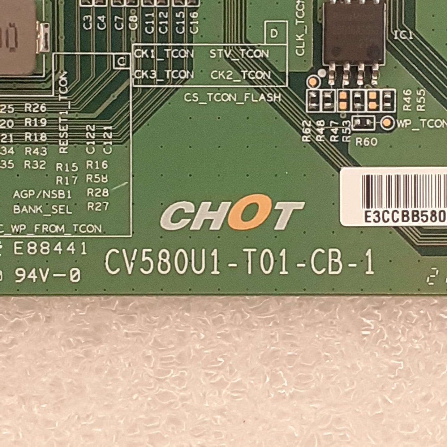 CARTE T-CON CHOT CV580U1-T01-CB-1 pour télé HISENSE 58A7GQ