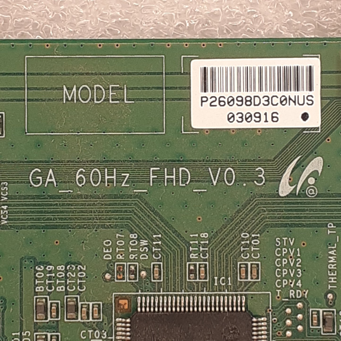 CARTE T-CON GA_60HZ_FHD_V0.3 / P26098D3C0NUS pour Télé PHILIPS 40PFL3008H/12