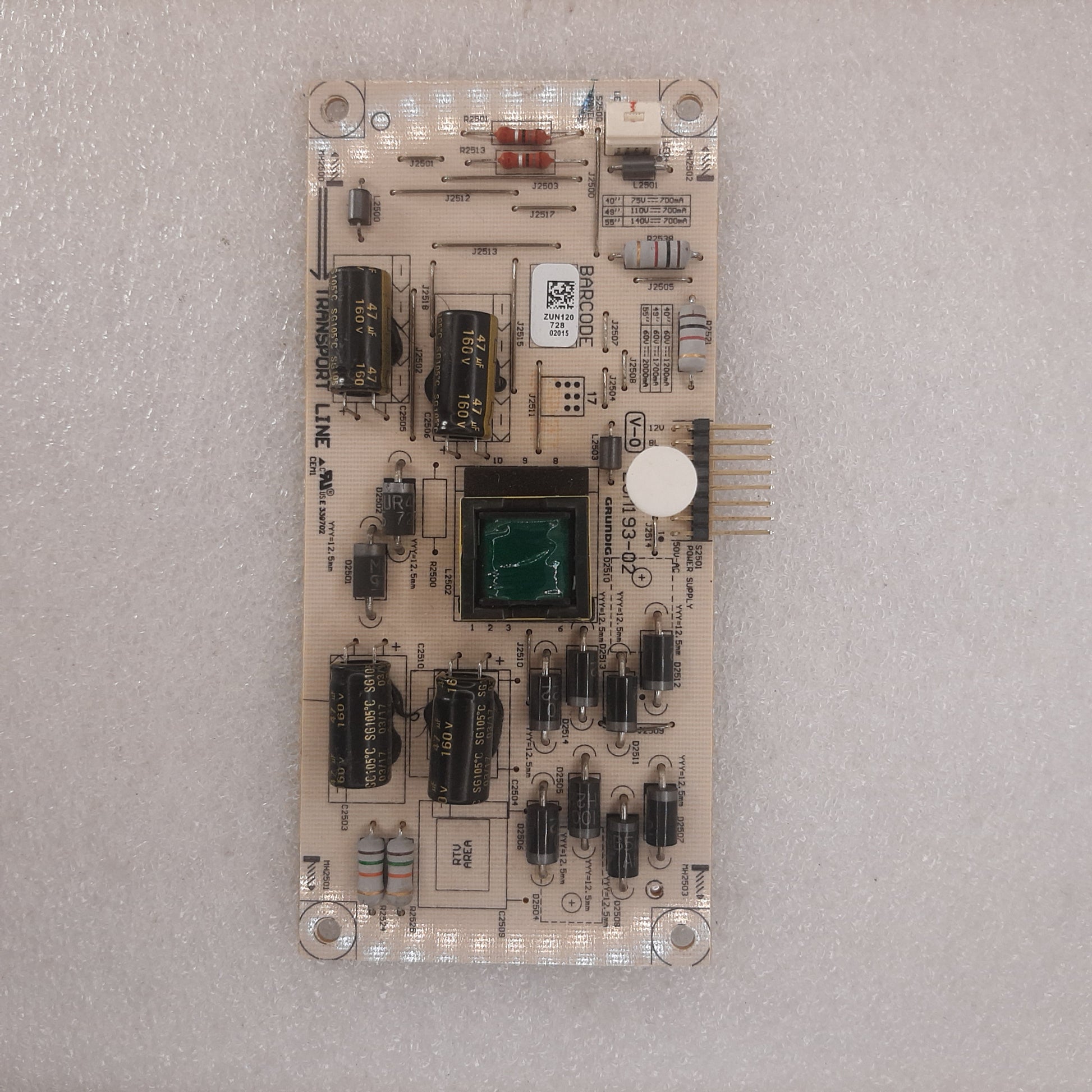 PILOTE LED ZUN125 / ZUN120 pour Télé GRUNDIG 49 VLX 7730