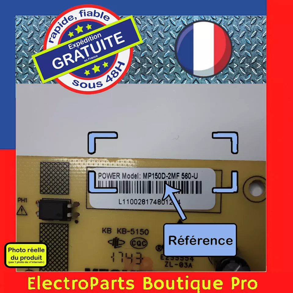 Carte d'alimentation MEGMEET MP150D-2MF 560-U  pour télé JVC LT-49HW95U