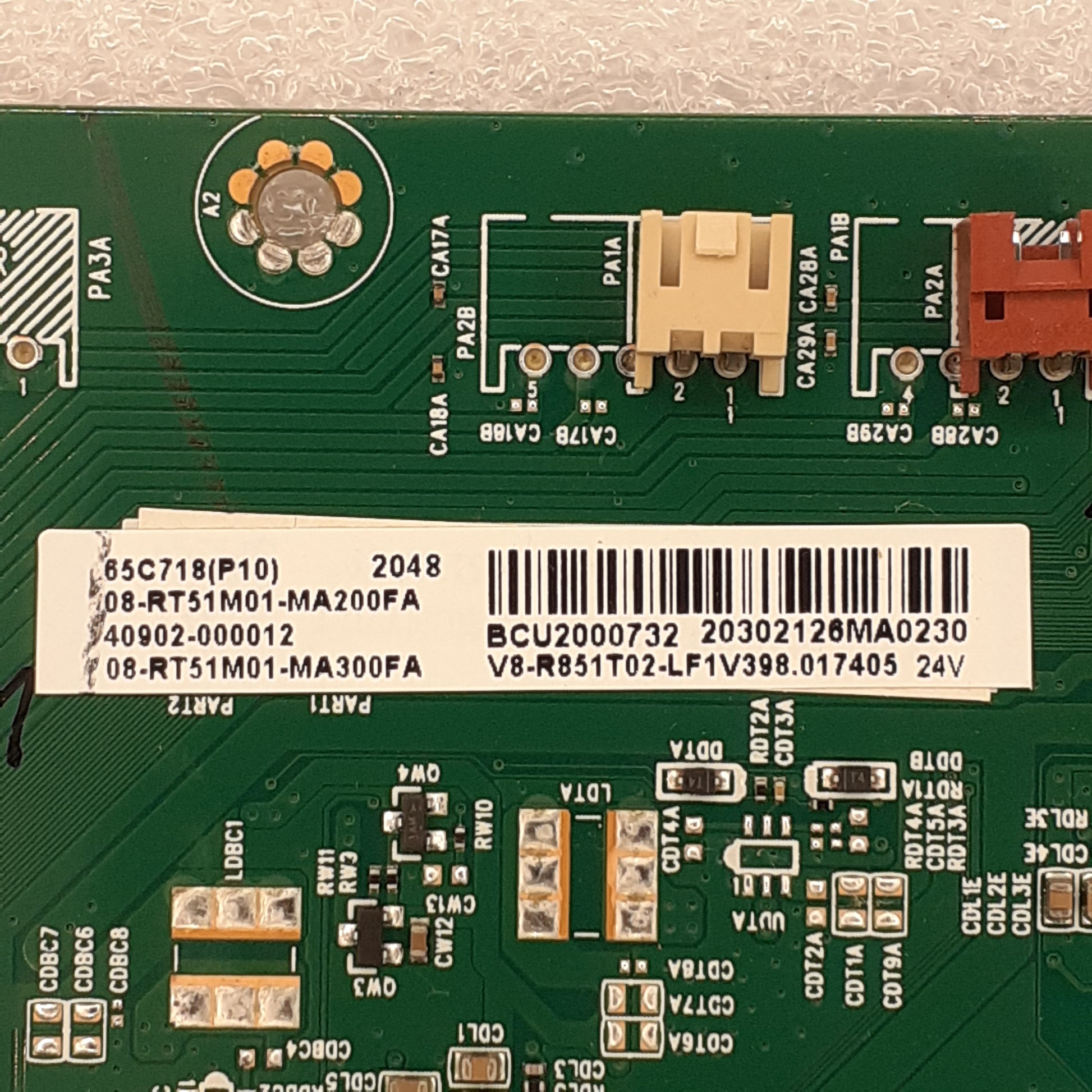CARTE PRINCIPALE 65C718(P10) / 08-RT51M01-MA200FA pour Télé TCL  65QLED800