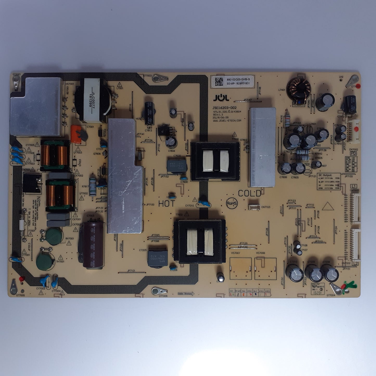 CARTE D'ALIMENTATION JSL16203-002 / 880102Q00-GHB-G pour Télé SHARP  LC-60UI9362E