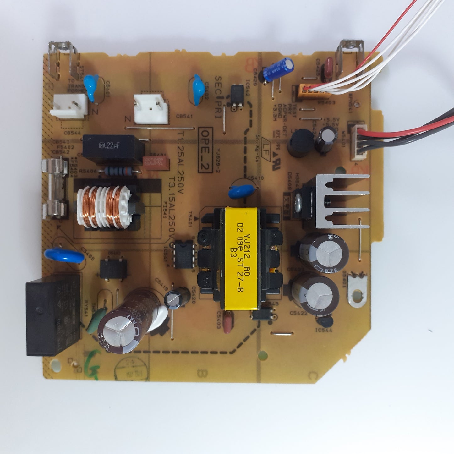 CARTE D'ALIMENTATION OPE_2 YJ829-2 pour ampli YAMAHA RX-V485