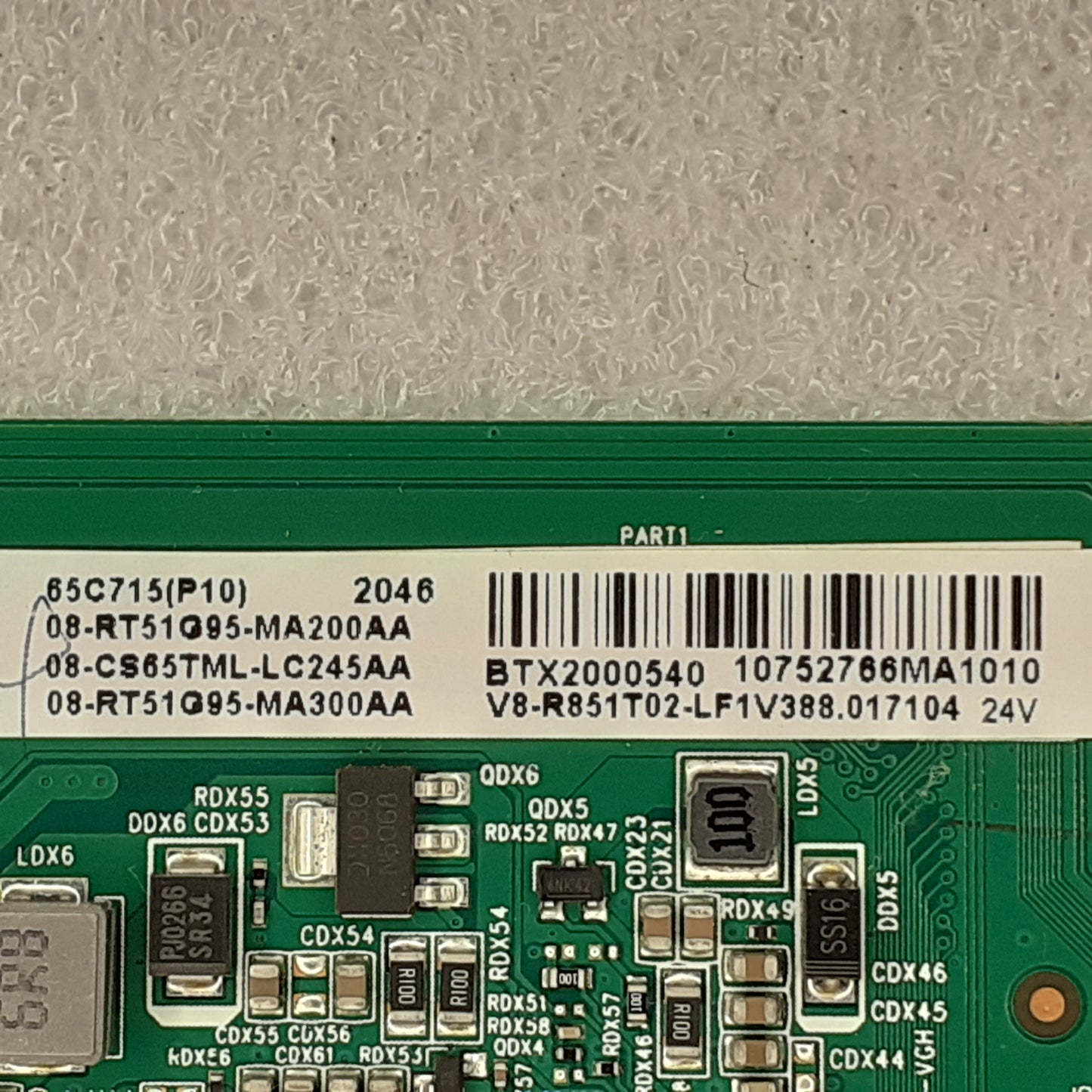 CARTE PRINCIPALE 08-RT51Q65-MA200AA pour Télé TCL 65C715