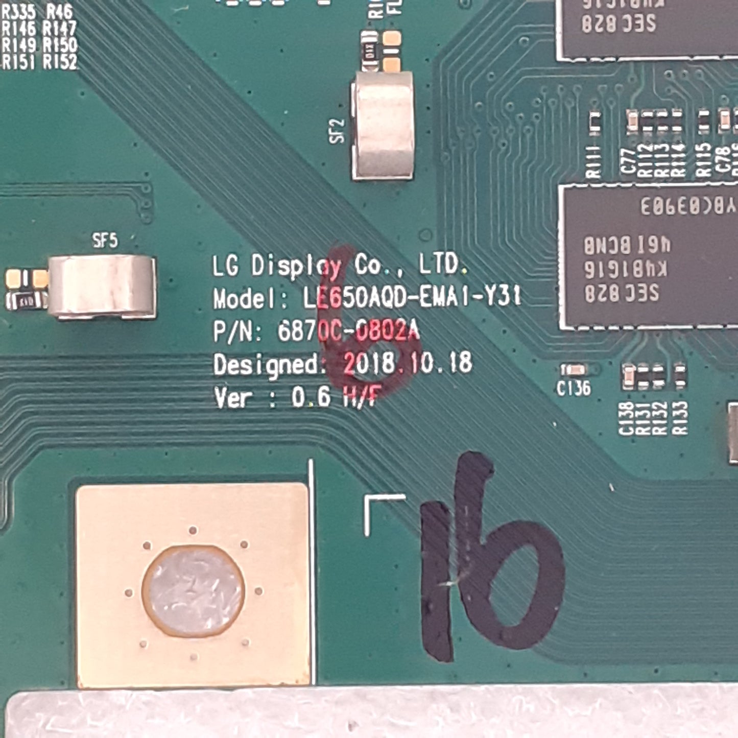 CARTE T-CON LG 6870c-0802A pour Télé PANASONIC TX-55GZ1500E