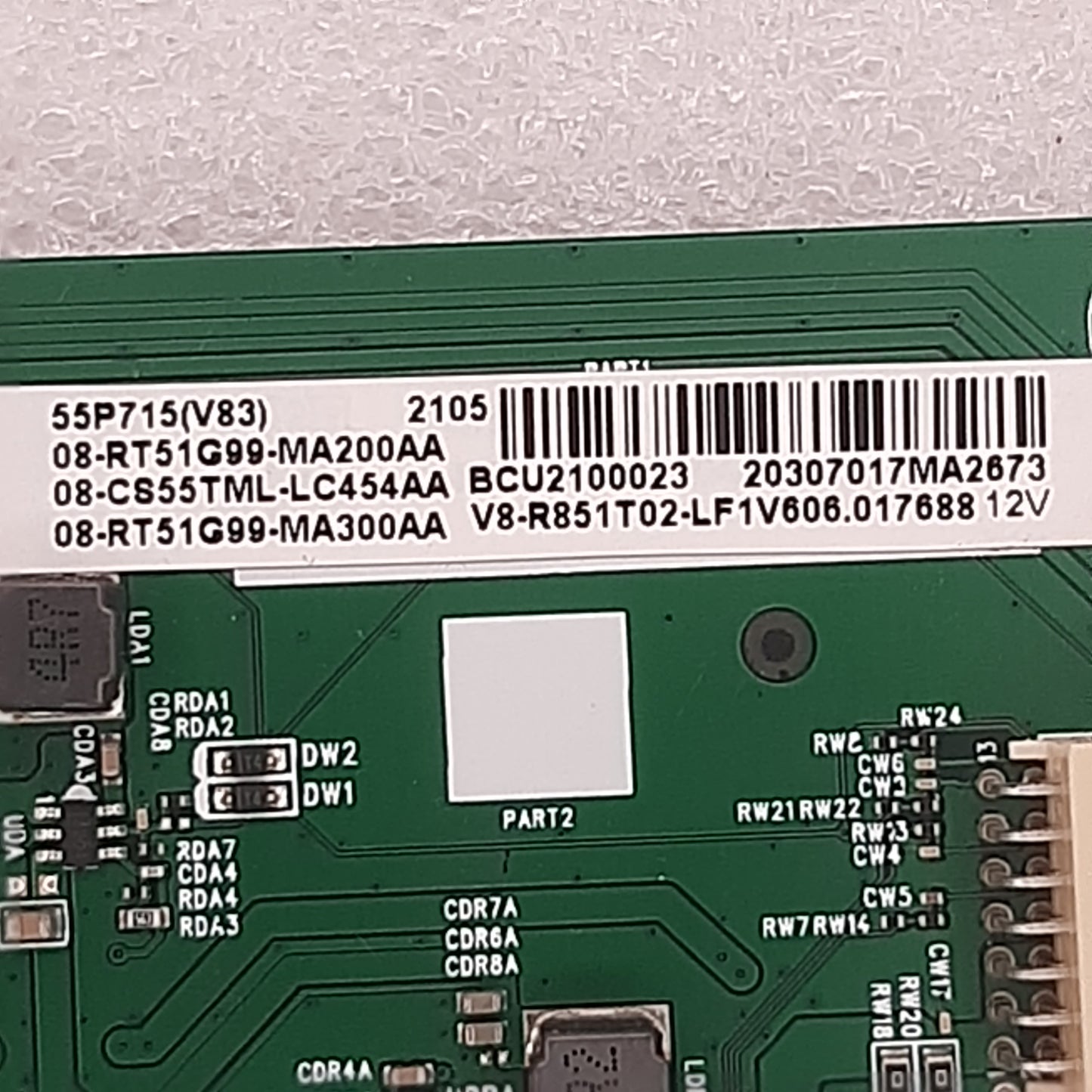 CARTE PRINCIPALE 08-RT51G99-MA200AA pour Télé TCL  55P715