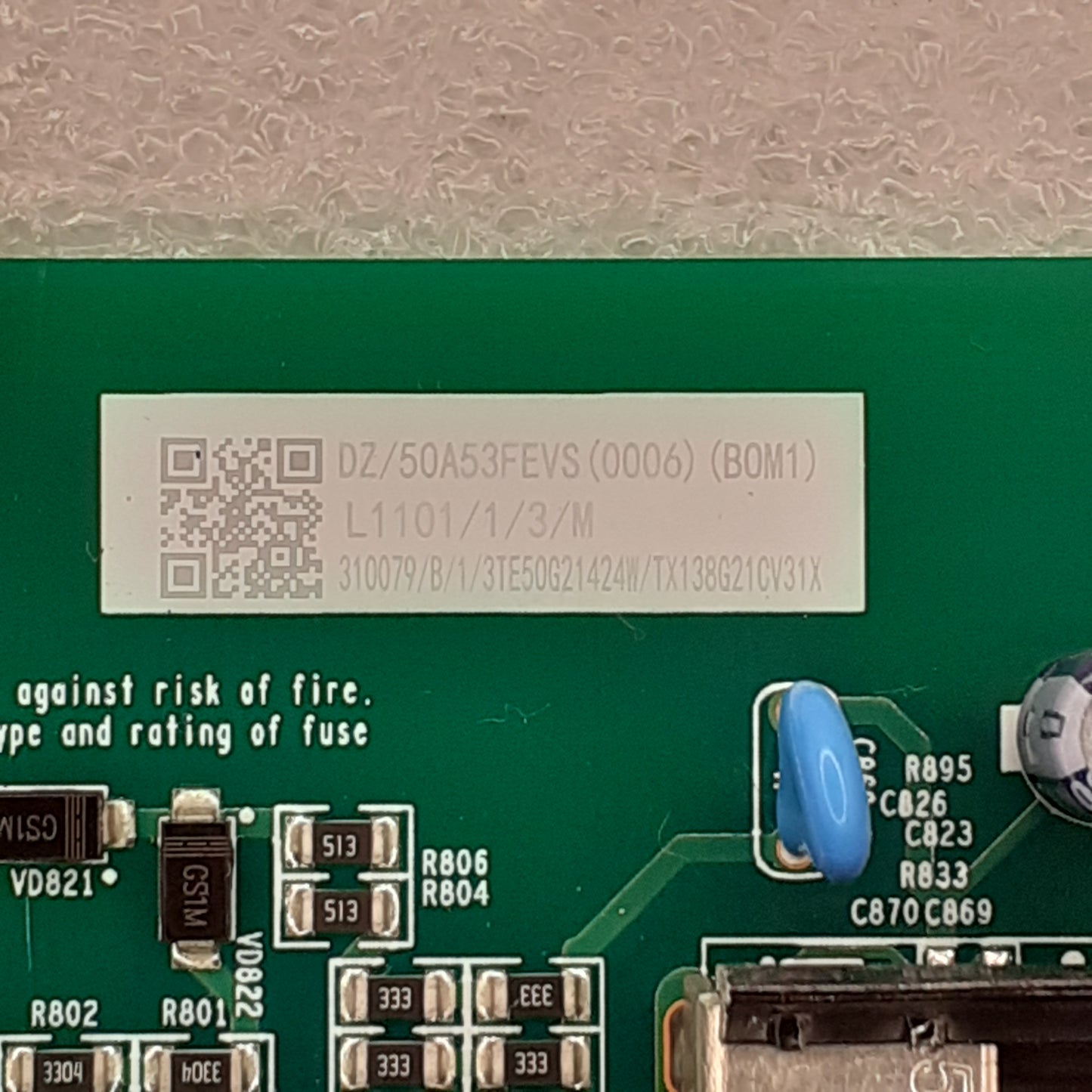 CARTE PRINCIPALE DZ/50A53FEVS(0006)(B0M1) RSAG7.820.11742/ROH pour Télé HISENSE  5006BG
