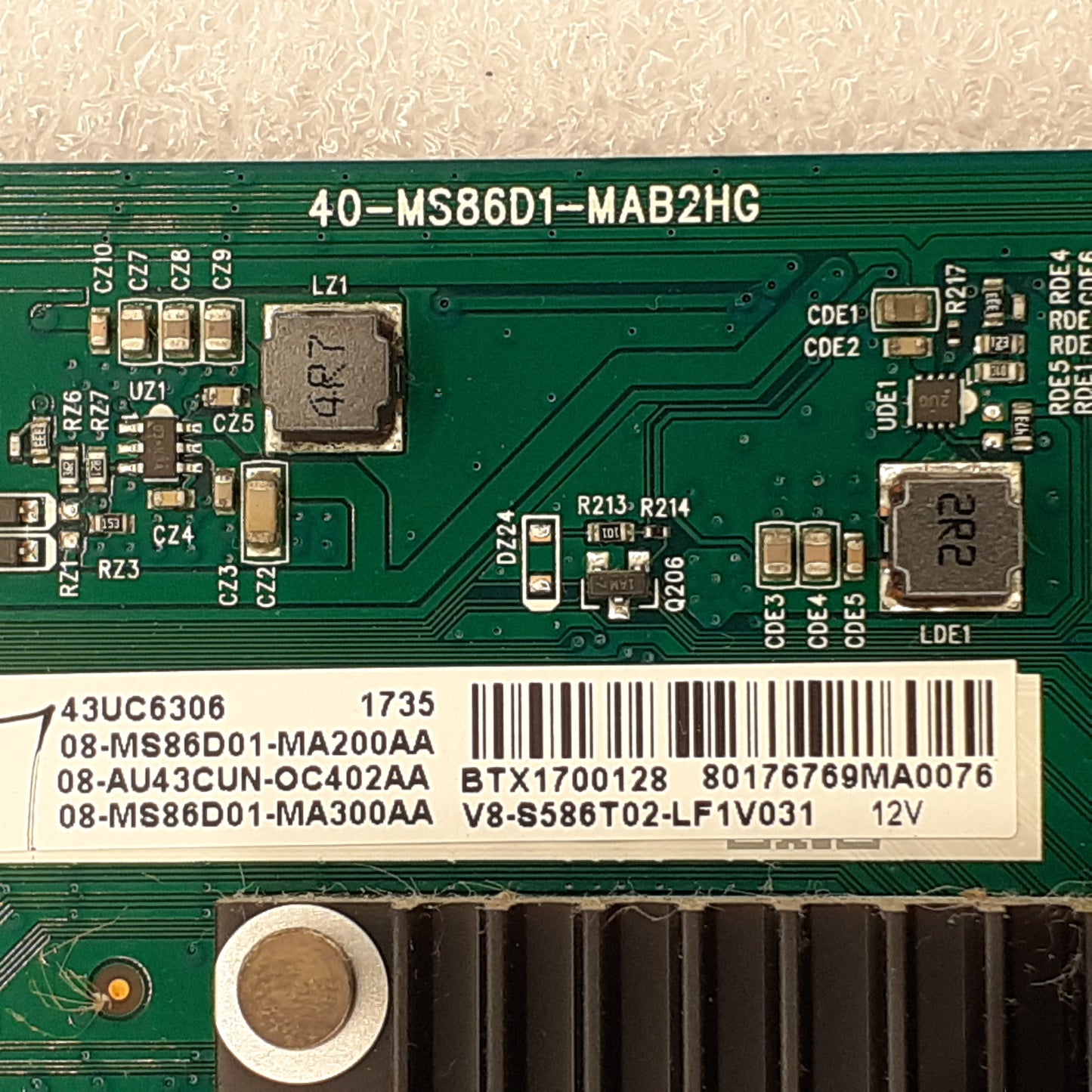 CARTE PRINCIPALE 08-MS86D01-OC402AA pour Télé THOMSON  43UC6306
