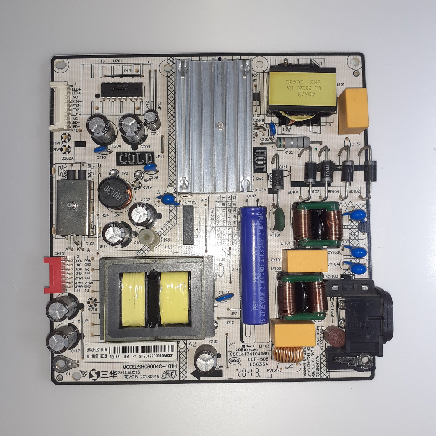 CARTE D'ALIMENTATION 81-PBE55-H4C32A / SHG6004C-101H pour Télé STRONG  SRT 55UC7433