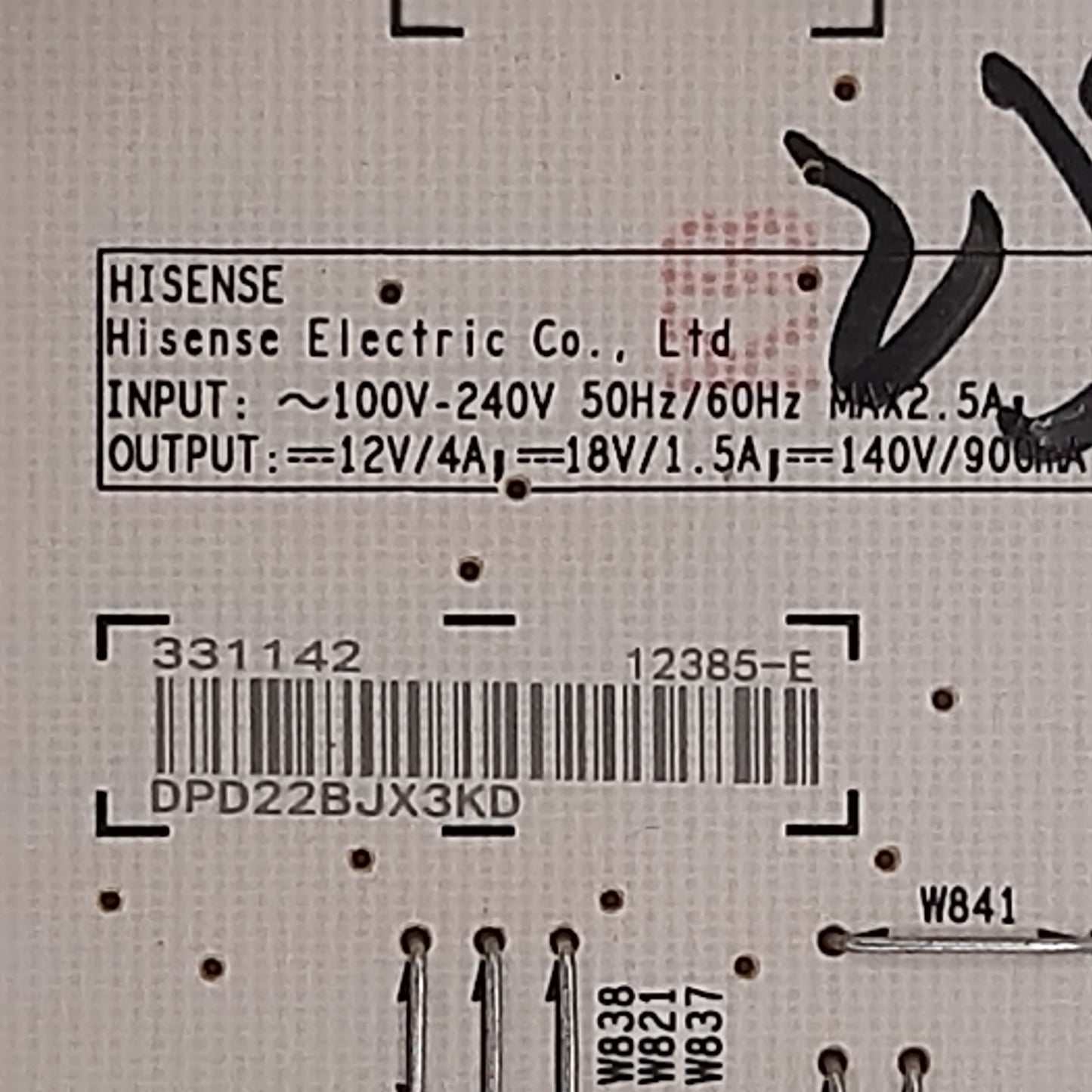 CARTE D'ALIMENTATION 12385-E pour Télé HISENSE 58A7QG