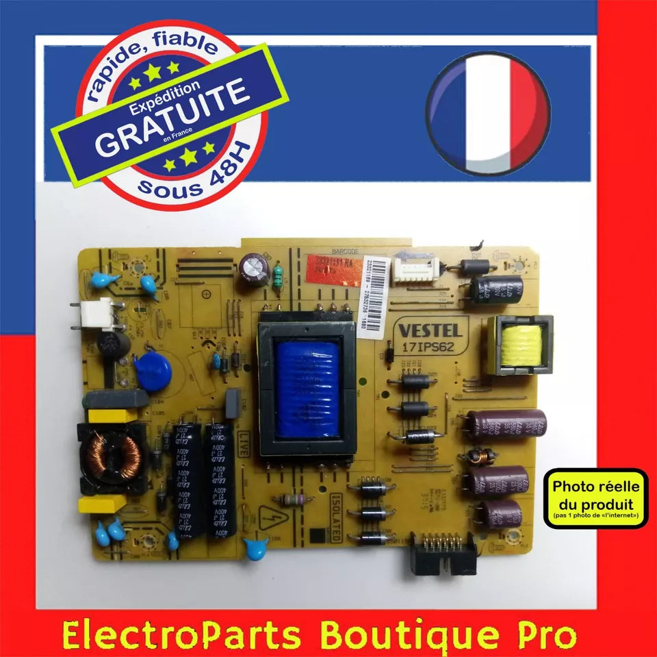 Carte d'alimentation VESTEL 23321169  17IPS62 150115R pour télé TECHWOOD TK32BC01B