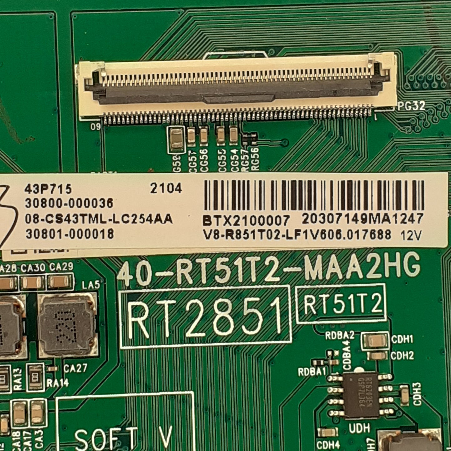 CARTE PRINCIPALE 08-CS43TML-LC254AA pour Télé TCL  43P715