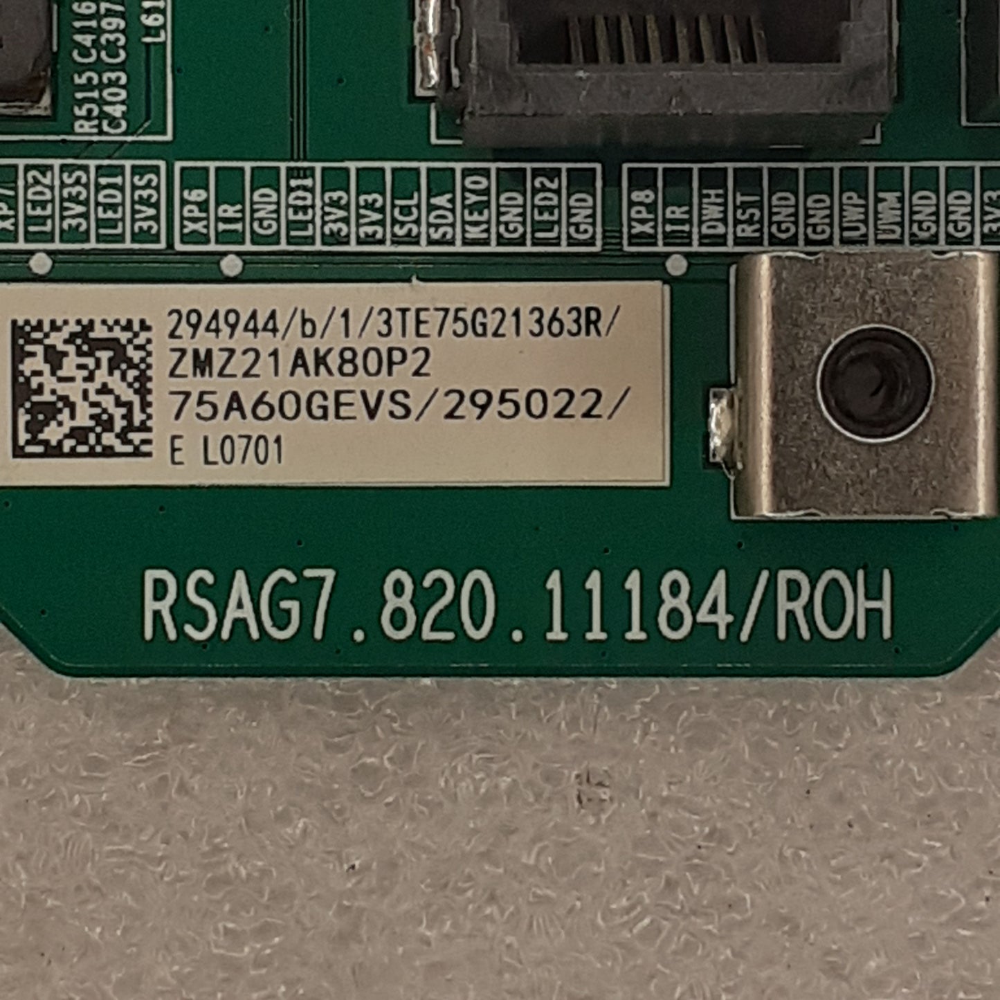 CARTE PRINCIPALE 75A60GEVS  RSAG7.820.11184/ROH pour Télé HISENSE  75A7GQ