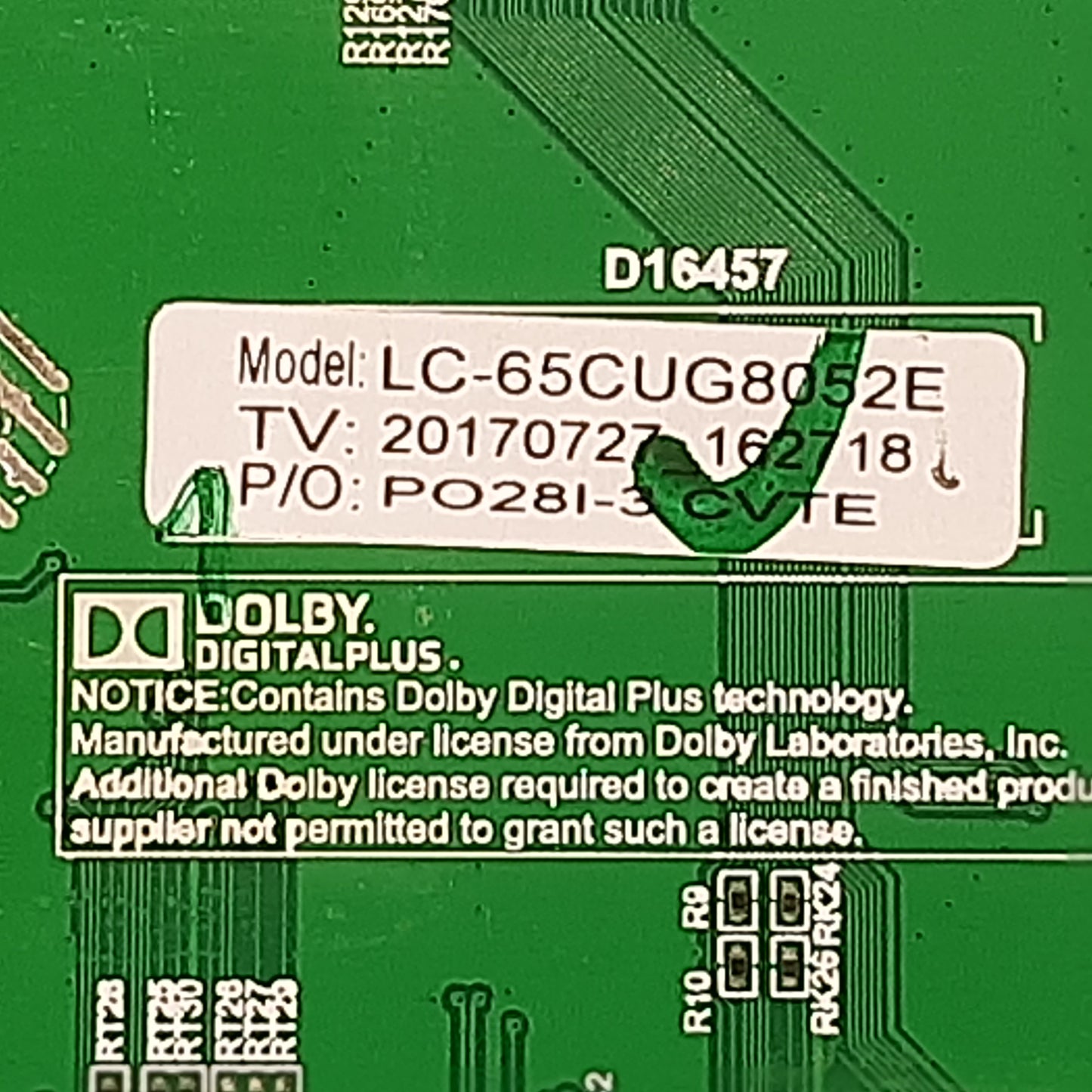 CARTE PRINCIPALE LSC650FN04 pour Télé SHARP LC-65CUG8052E